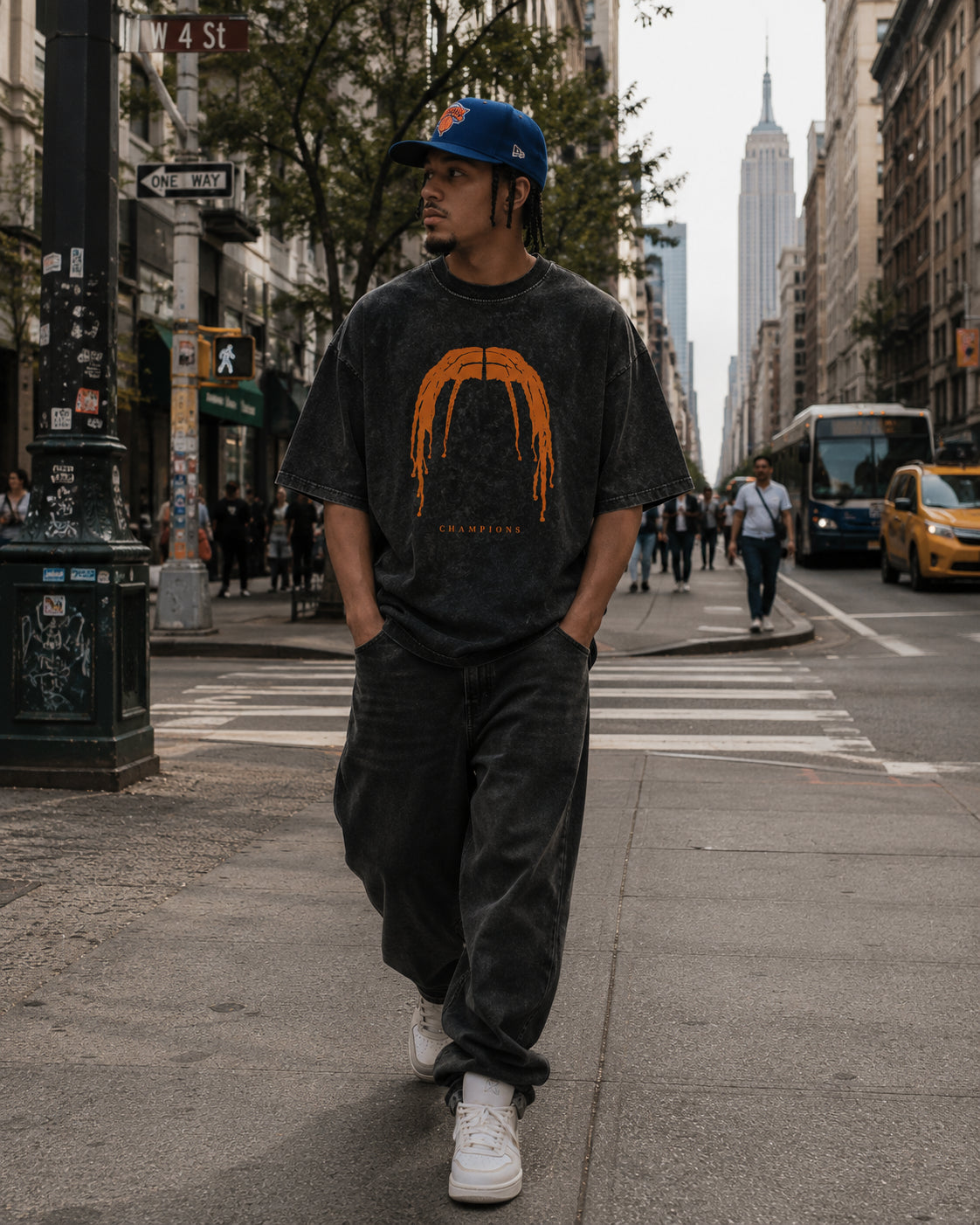 Champions Snow Washed Oversized Cotton T-Shirt